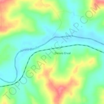 Topografische Karte Airosa Galvão, Höhe, Relief