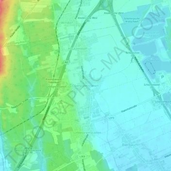 Topografische Karte Oberpremstätten, Höhe, Relief
