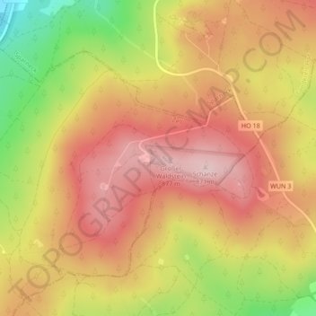 Topografische Karte Teufelstisch, Höhe, Relief