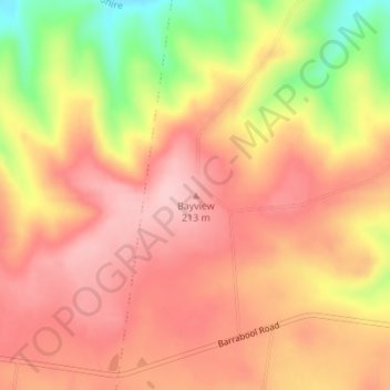 Topografische Karte Bayview, Höhe, Relief