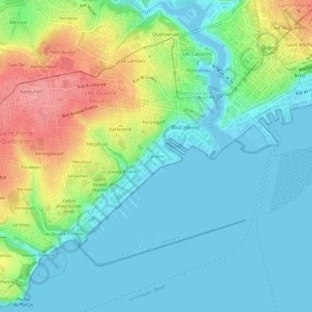 Topografische Karte Laninon, Höhe, Relief