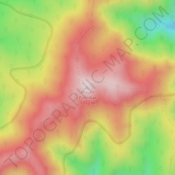 Topografische Karte Mount Pinnibar, Höhe, Relief