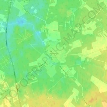 Topografische Karte Le Bourg, Höhe, Relief