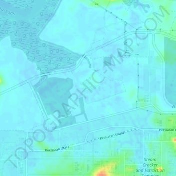 Topografische Karte Kampung Lepau, Höhe, Relief