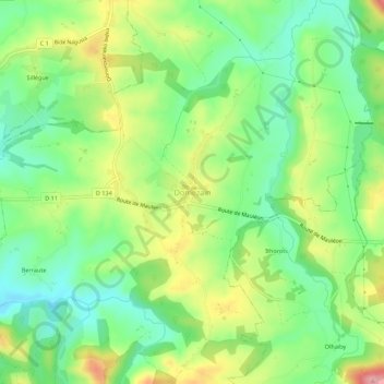 Topografische Karte Domezain, Höhe, Relief