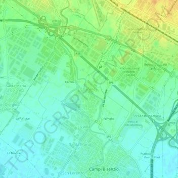 Topografische Karte Capalle, Höhe, Relief