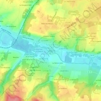 Topografische Karte Le Château, Höhe, Relief