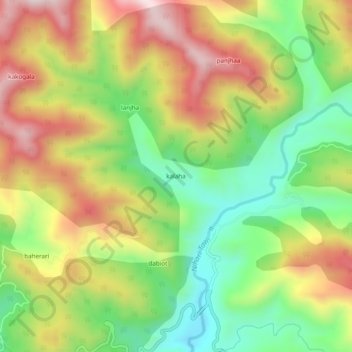 Topografische Karte kalaha, Höhe, Relief