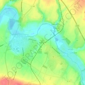 Topografische Karte Beau Soleil, Höhe, Relief