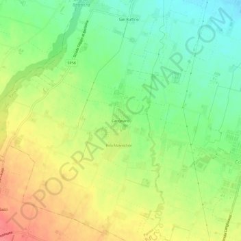 Topografische Karte Carignano, Höhe, Relief