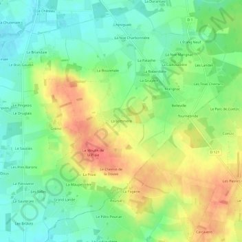 Topografische Karte La Bottinière, Höhe, Relief