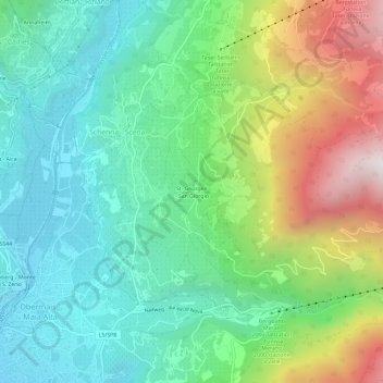 Topografische Karte St. Georgen, Höhe, Relief
