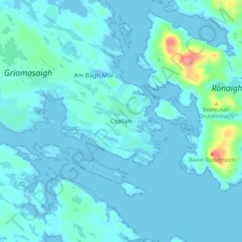 Topografische Karte Kallin, Höhe, Relief