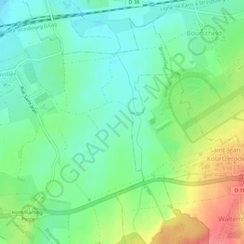 Topografische Karte Grandviller, Höhe, Relief