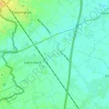 Topografische Karte Belva, Höhe, Relief