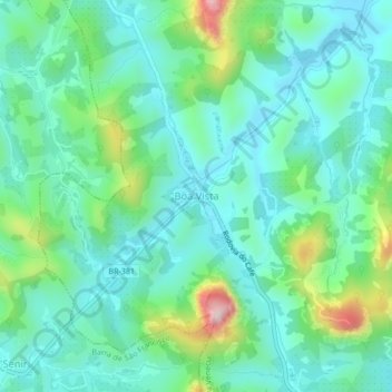 Topografische Karte Boa Vista, Höhe, Relief