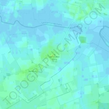 Topografische Karte Barkholter Berg, Höhe, Relief