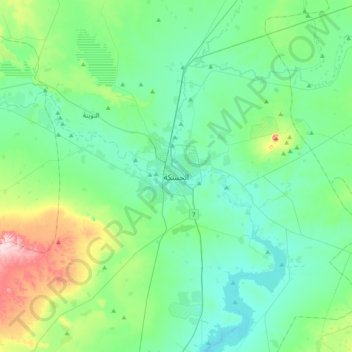Topografische Karte Hasaka, Höhe, Relief