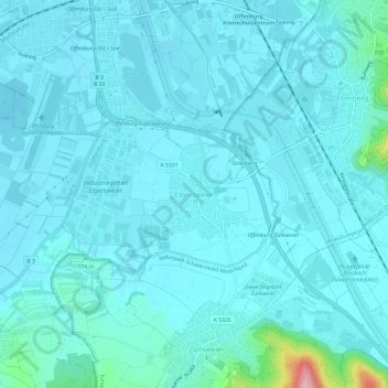Topografische Karte Elgersweier, Höhe, Relief