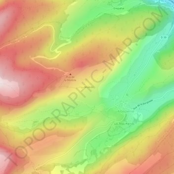 Topografische Karte La Molède, Höhe, Relief