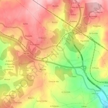 Topografische Karte Maside, Höhe, Relief