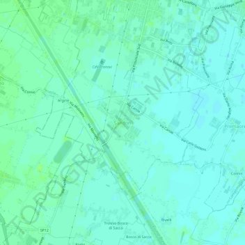 Topografische Karte Sandon, Höhe, Relief