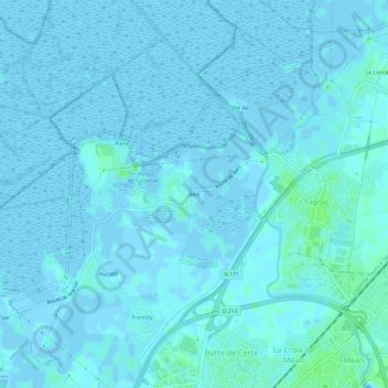 Topografische Karte Bert, Höhe, Relief