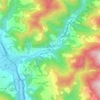 Topografische Karte Passerini, Höhe, Relief