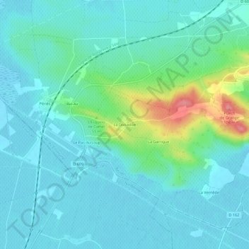 Topografische Karte La Donadive, Höhe, Relief