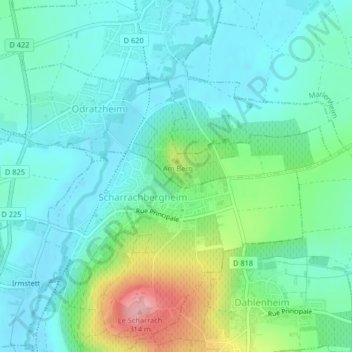 Topografische Karte Altgasse, Höhe, Relief