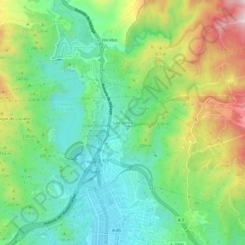 Topografische Karte San Telmo, Höhe, Relief
