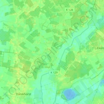 Topografische Karte Querenstede, Höhe, Relief