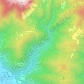 Topografische Karte Tagliaretto, Höhe, Relief