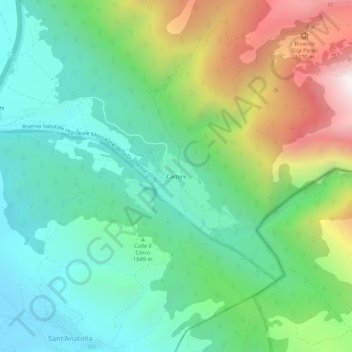 Topografische Karte Cartore, Höhe, Relief