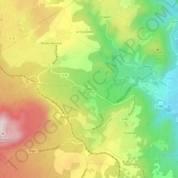 Topografische Karte La Plaine, Höhe, Relief