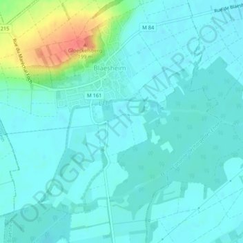 Topografische Karte Nieder Bruechel, Höhe, Relief