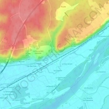 Topografische Karte Saint-Patrice, Höhe, Relief