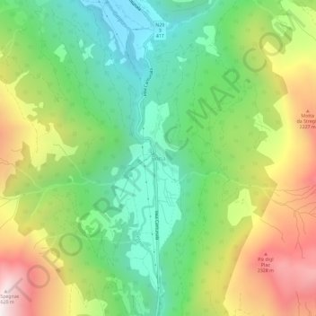 Topografische Karte Roffna, Höhe, Relief