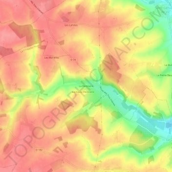 Topografische Karte La Peinnière, Höhe, Relief