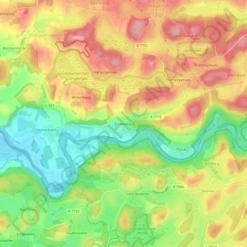 Topografische Karte Summerau, Höhe, Relief
