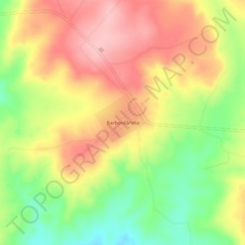 Topografische Karte Barbosilândia, Höhe, Relief