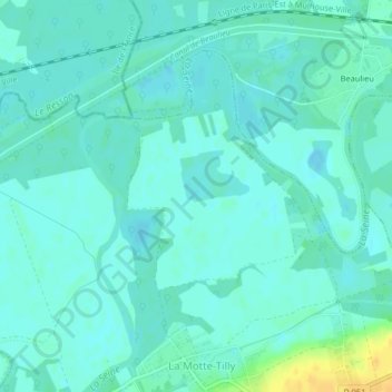 Topografische Karte Les Prés Canions, Höhe, Relief