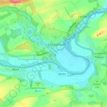 Topografische Karte Lees Stables, Höhe, Relief