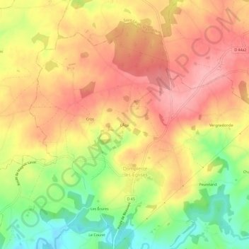 Topografische Karte L'Âge, Höhe, Relief