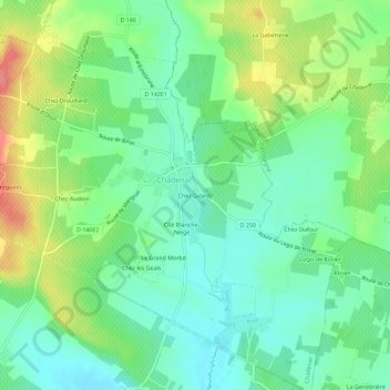 Topografische Karte Chez Girard_, Höhe, Relief