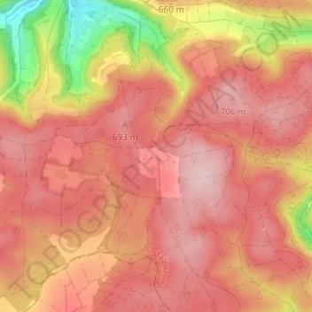 Topografische Karte Tauchenweiler, Höhe, Relief