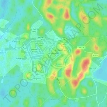 Topografische Karte Les Présidents, Höhe, Relief