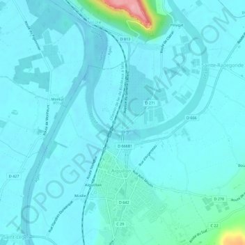 Topografische Karte Le Passage, Höhe, Relief