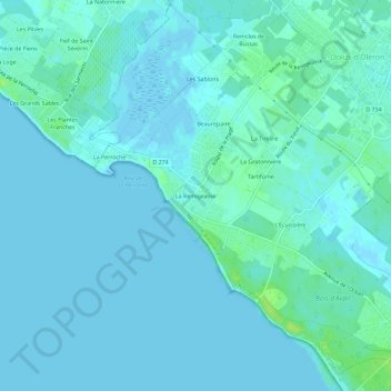 Topografische Karte La Remigeasse, Höhe, Relief