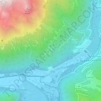 Topografische Karte La Traverse, Höhe, Relief